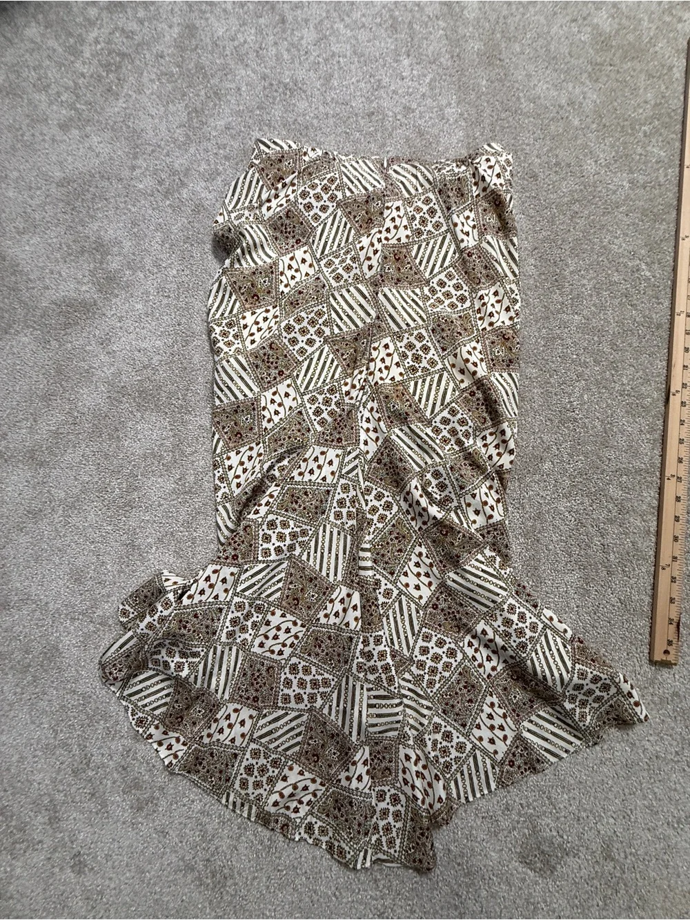 Veronica Beard Pixie Silk Blend Midi Skirt  | Patchwork Print | Size 8